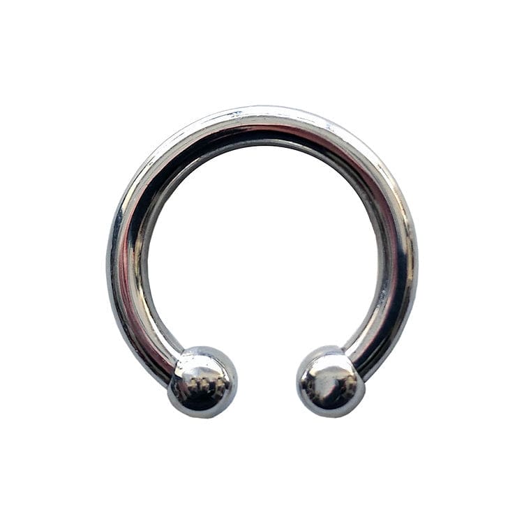Rouge Cock & Balls Stainless Steel Horseshoe Cock Ring - 30mm