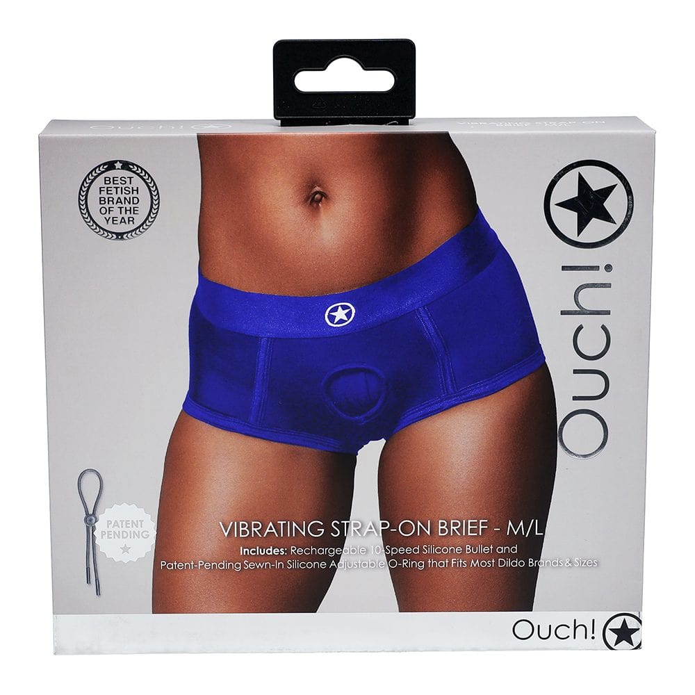 Shots Blue Shots Ouch! Strap-On Vibrating Brief