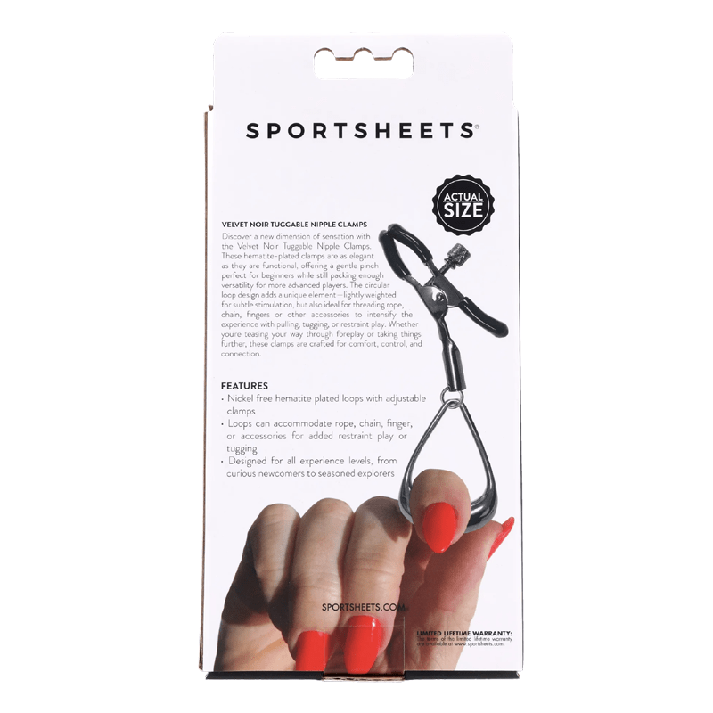 Sportsheets BDSM Velvet Noir Tuggable Nipple Clamps
