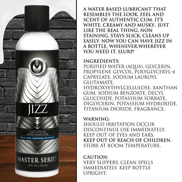 Master Series Jizz water-based lube product details