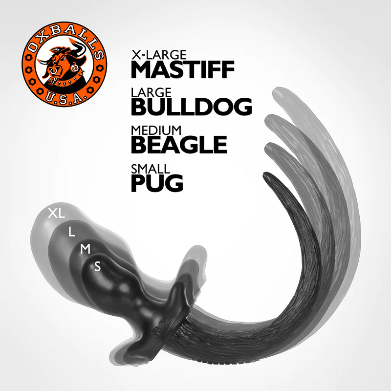OXBALLS Puppy Tail Pug butt plug size chart