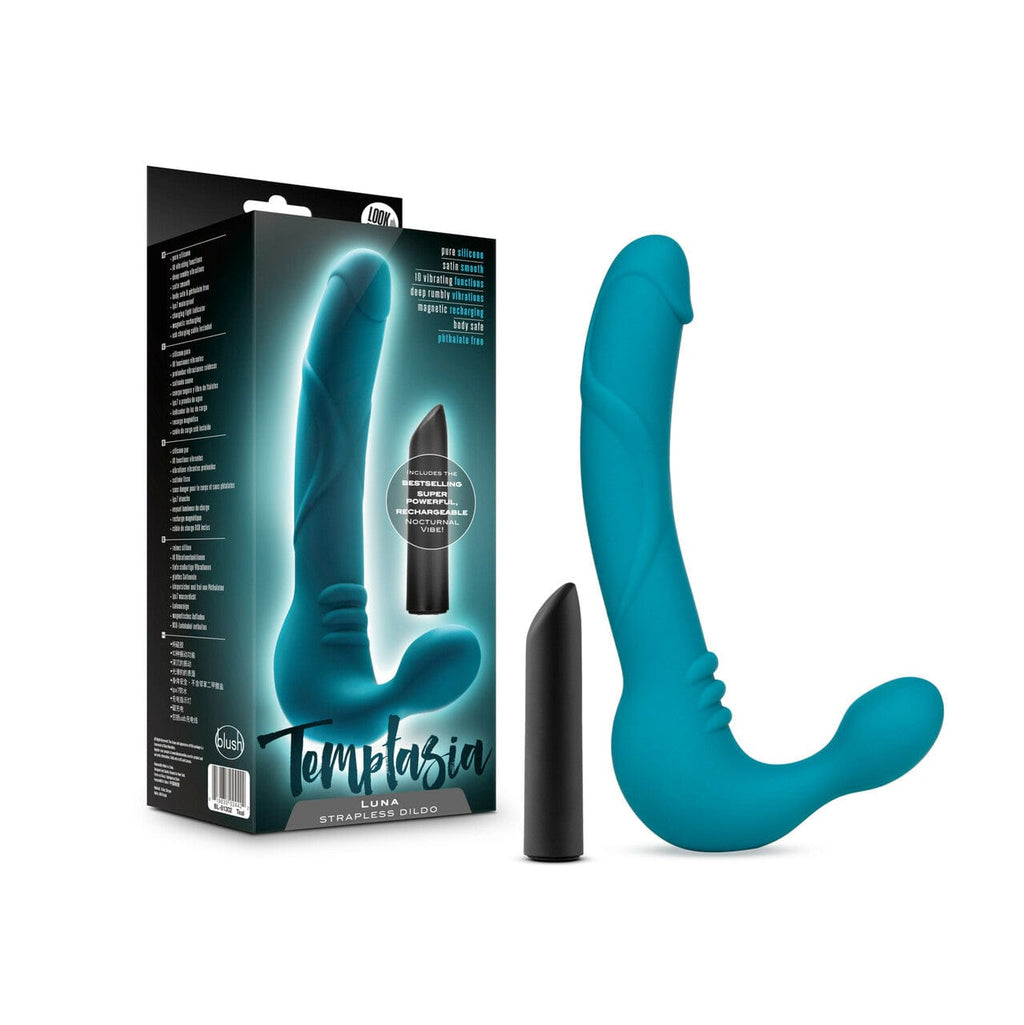 Blush Temptasia Teal Luna Strapless Silicone Dildo XOXTOYS Sex Toys Canada