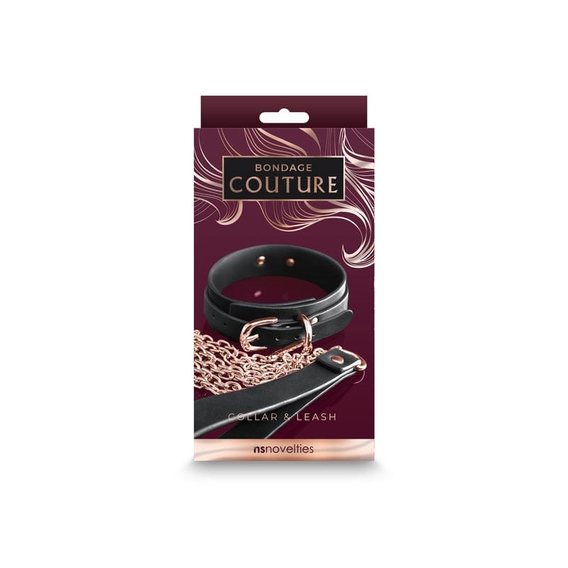 NS Novelties Bondage Couture Black Collar Leash XOXTOYS Sex