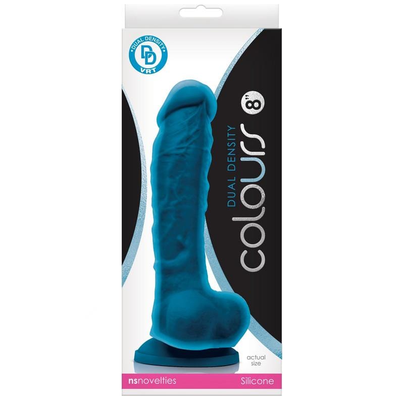 NS Novelties Colours Dual Density 8 Dildo Blue