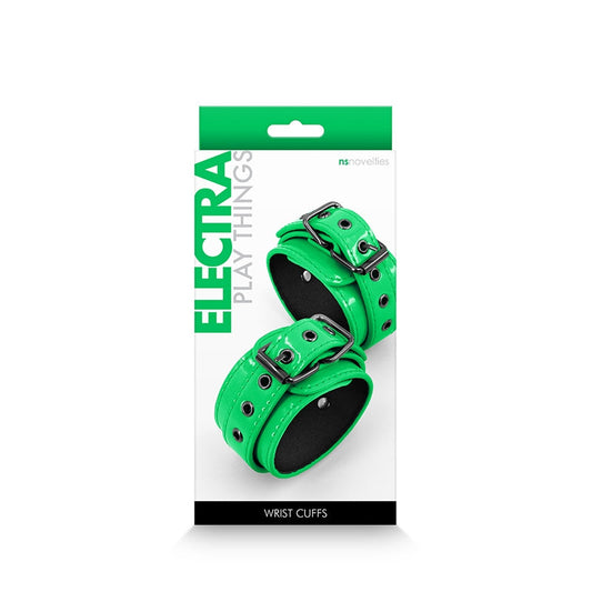 NS Novelties Electra Wrist Cuffs Green - XOXTOYS