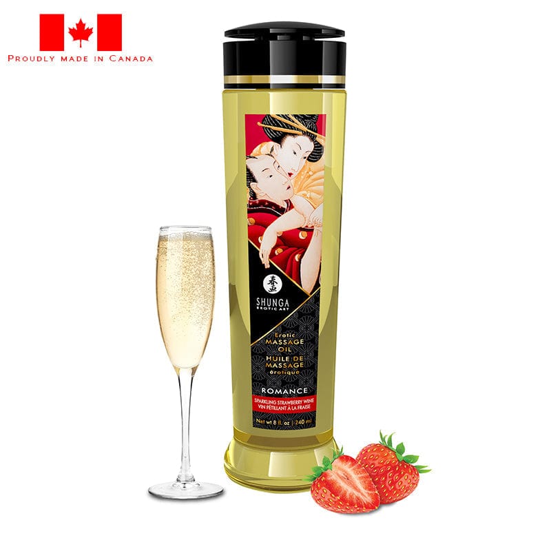 Shunga Lubes & Lotions Shunga Erotic Massage Oil Sparkling Strawberry Wine 8oz