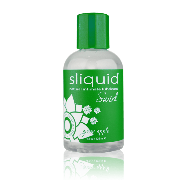 Sliquid Lubes & Lotions 4.2oz Sliquid Swirl Green Apple Flavored Lubricant