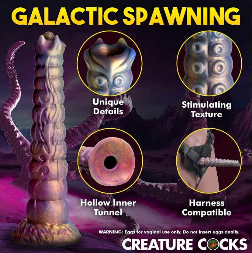 Creature Cocks Dildo's Creature Cocks Deep Invader Tentacle Ovipositor Silicone Dildo with Eggs