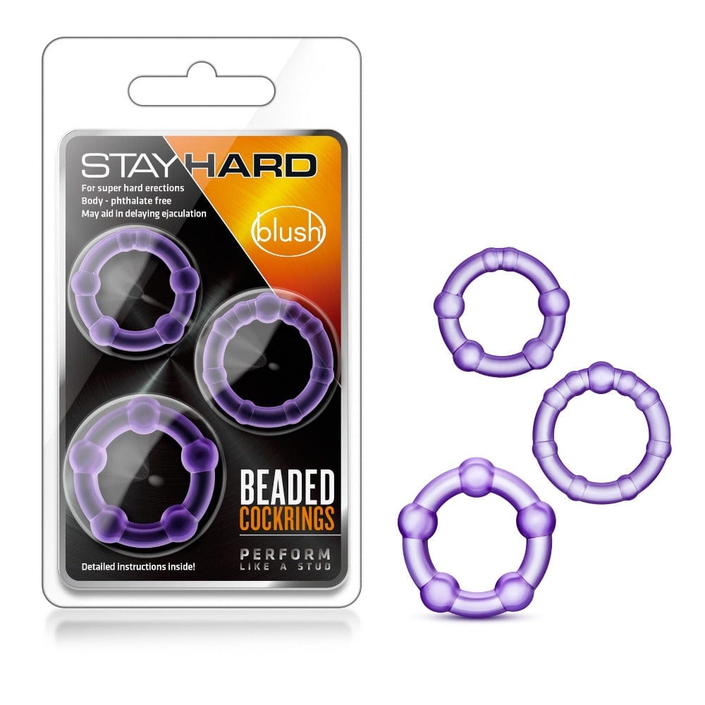 Blush Stay Hard Beaded Cockrings - Purple