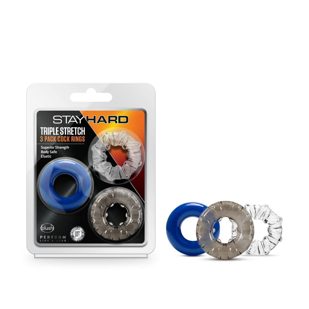 Blush Stay Hard Triple Stretch 3 Pack CockRing
