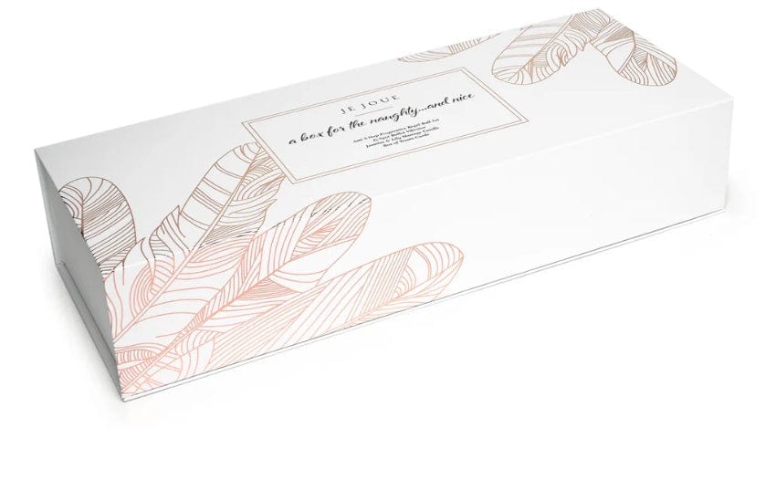 Je Joue Nice and Naughty Gift Set: White, Pink - Candle, Ami, G-Spot Bullet, Treat Cards