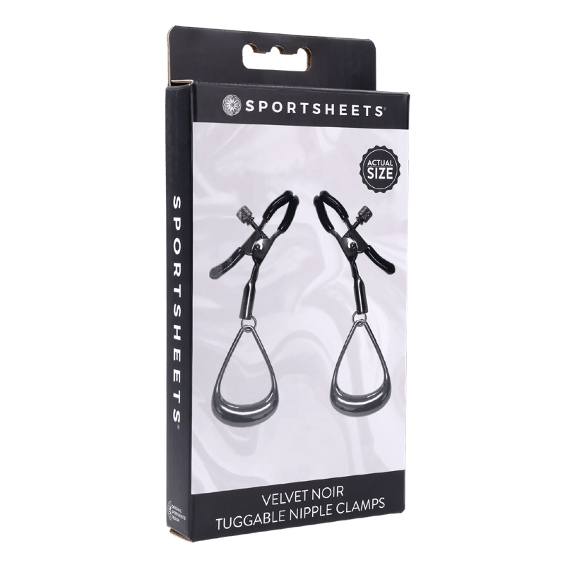 Sportsheets BDSM Velvet Noir Tuggable Nipple Clamps