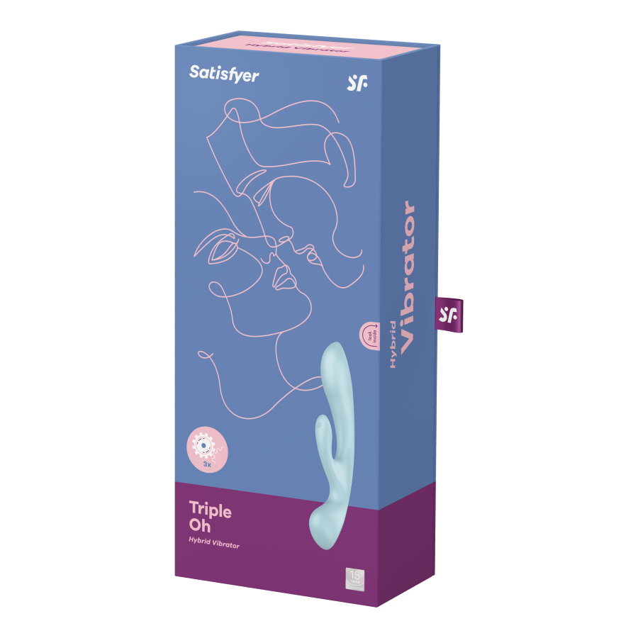 Satisfyer Rabbit Vibrators Blue Satisfyer Triple Oh Rabbit Vibrator