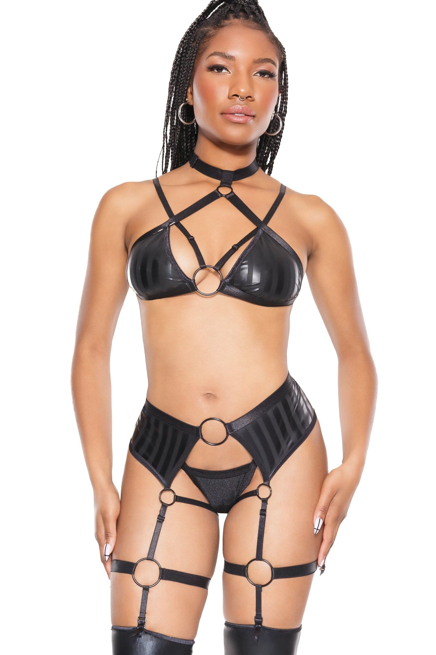 COQUETTE BRA SET Coquette Halter Top & Crotchless Garter Panty