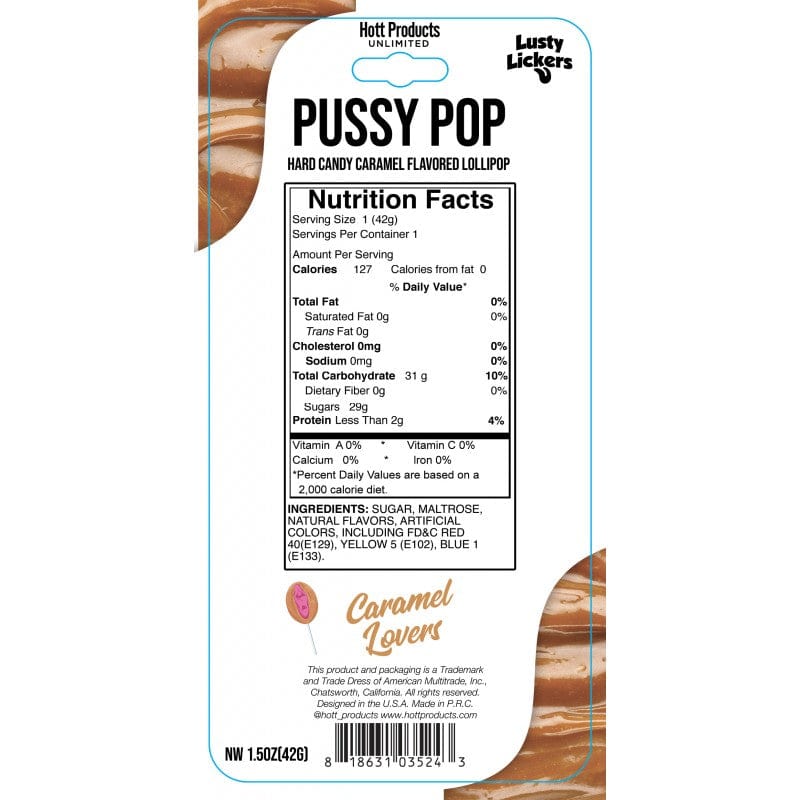 Hott Products Lusty Lickers Pussy Pop - Caramel