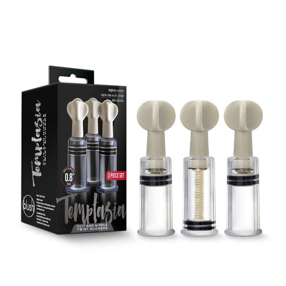 Blush Temptasia Clit & Nipple Twist Sucker 3pc