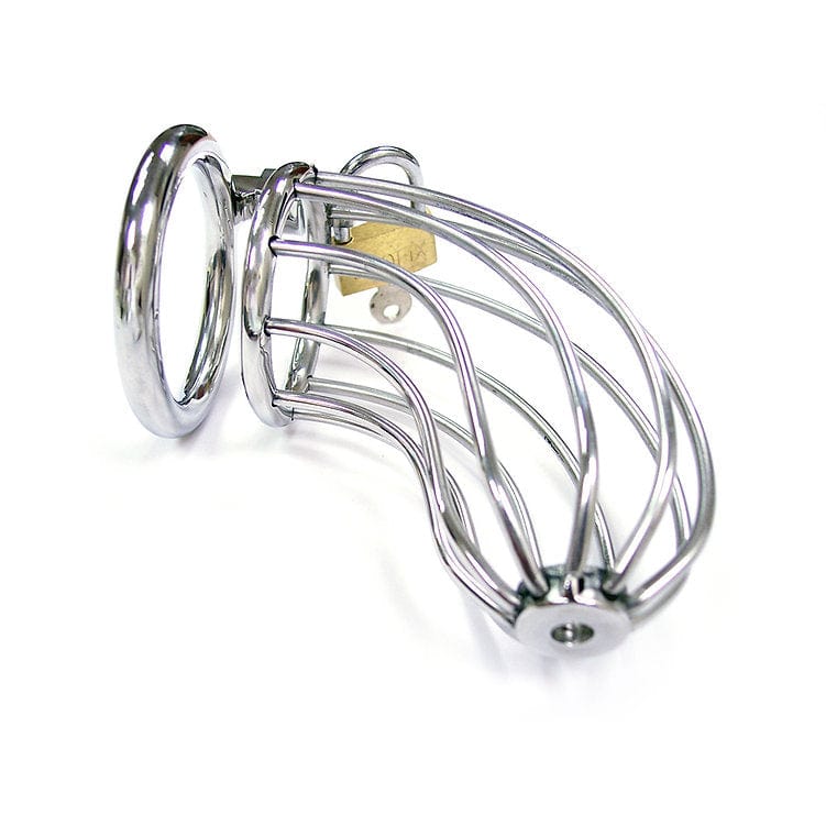 Rouge Cock & Balls Stainless Steel Chasity Cock Cage with Padlock