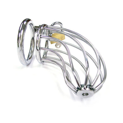 Rouge Cock & Balls Stainless Steel Chasity Cock Cage with Padlock