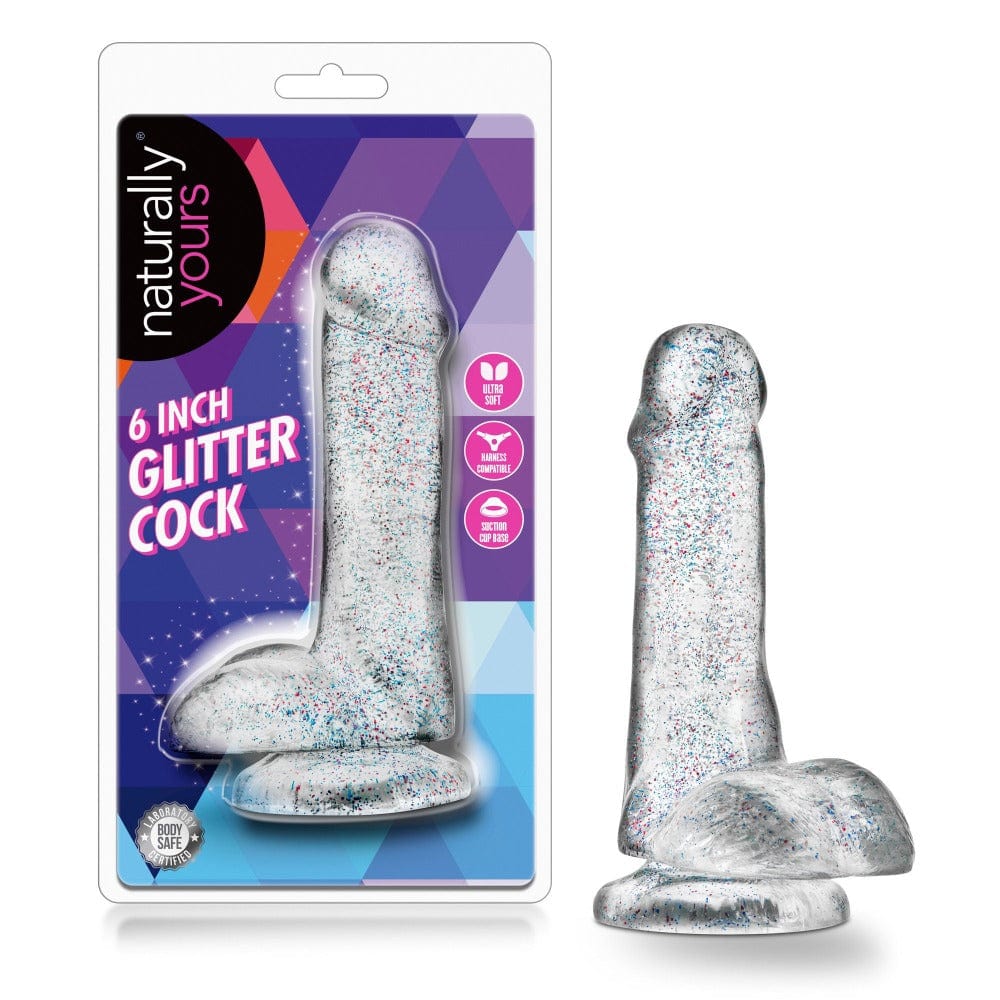 Blush Naturally Yours 6" Glitter Cock w Balls
