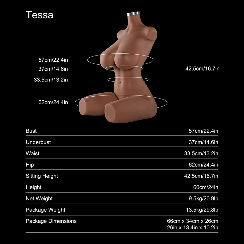 Dripana sex doll Dripana Tessa 60cm E-Cup Sex Torso Tan