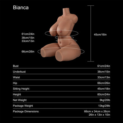 Dripana sex doll Dripana Bianca 60cm F-Cup Sex Torso Tan