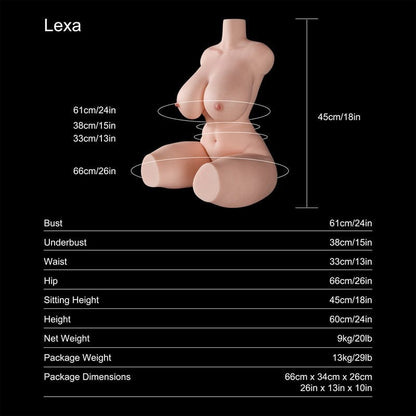 Dripana sex doll Dripana Lexa 60cm F-Cup Sex Torso Fair