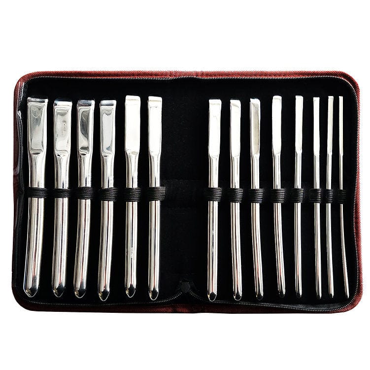 Rouge Fetish Stainless Steel Hegar Uterine 14 Piece Dilator Set