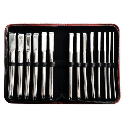 Rouge Fetish Stainless Steel Hegar Uterine 14 Piece Dilator Set