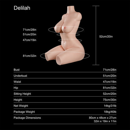 Dripana sex doll Dripana Delilah 75cm E-Cup Sex Torso Fair