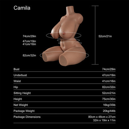 Dripana sex doll Dripana Camila 75cm H-Cup Sex Torso Tan