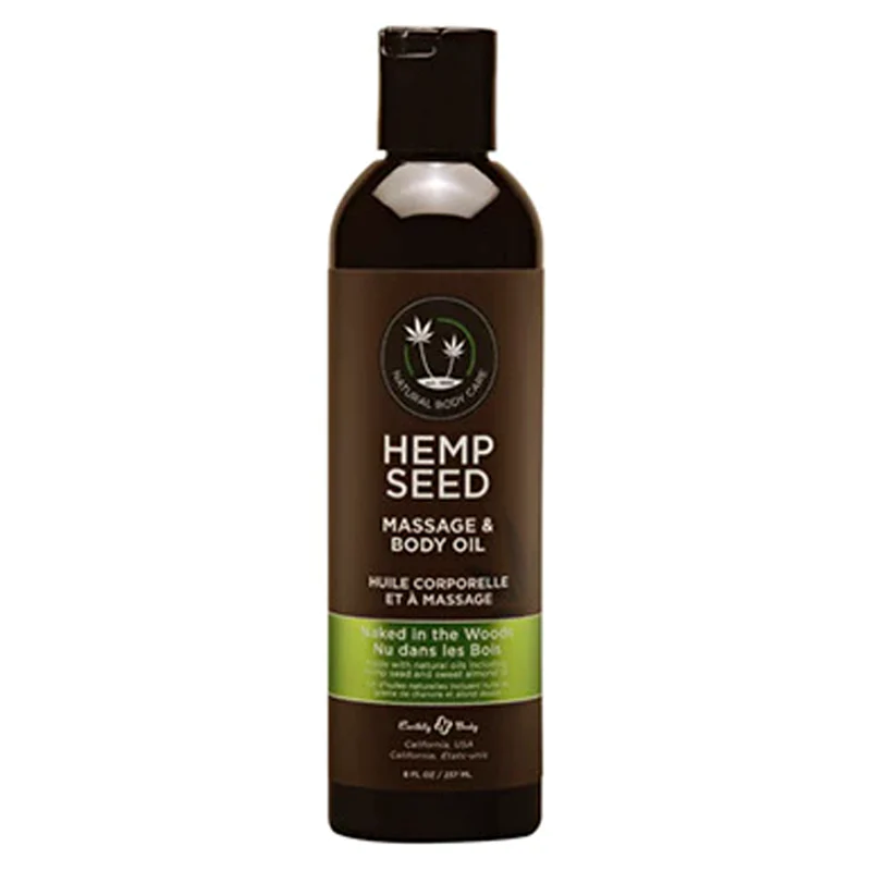 Earthly Body Hemp Seed Massage Oil Naked In The Woods - XOXTOYS