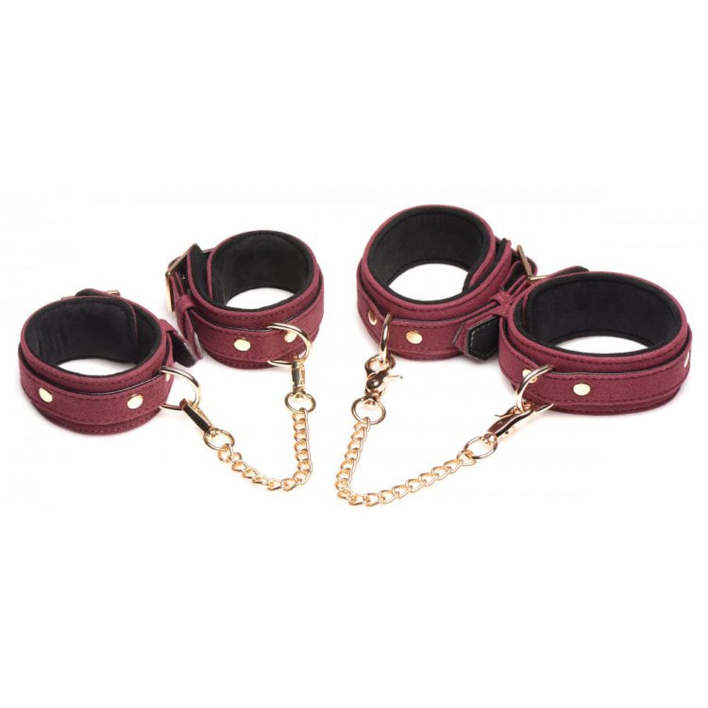 XR LLC 6 Piece Velvet Bondage Set - Burgundy