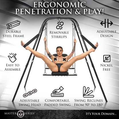 Master Series Throne Adjustable Sex Sling With Stand - XOXTOYS