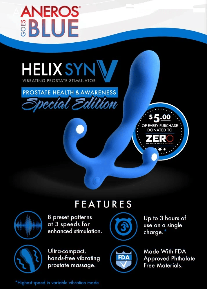 Aneros Prostate Massager Aneros Blue Helix Syn V Special Edition