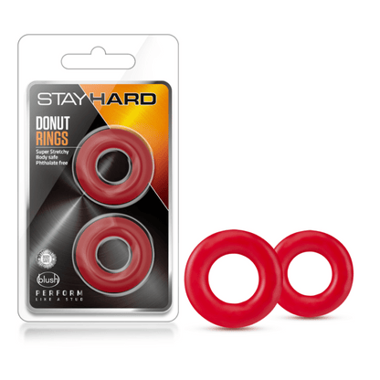 Blush Stay Hard Donut Rings - Red