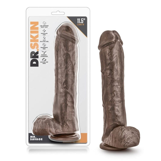 Blush Dr Skin Mr Savage 11.5" Dildo -Chocolate