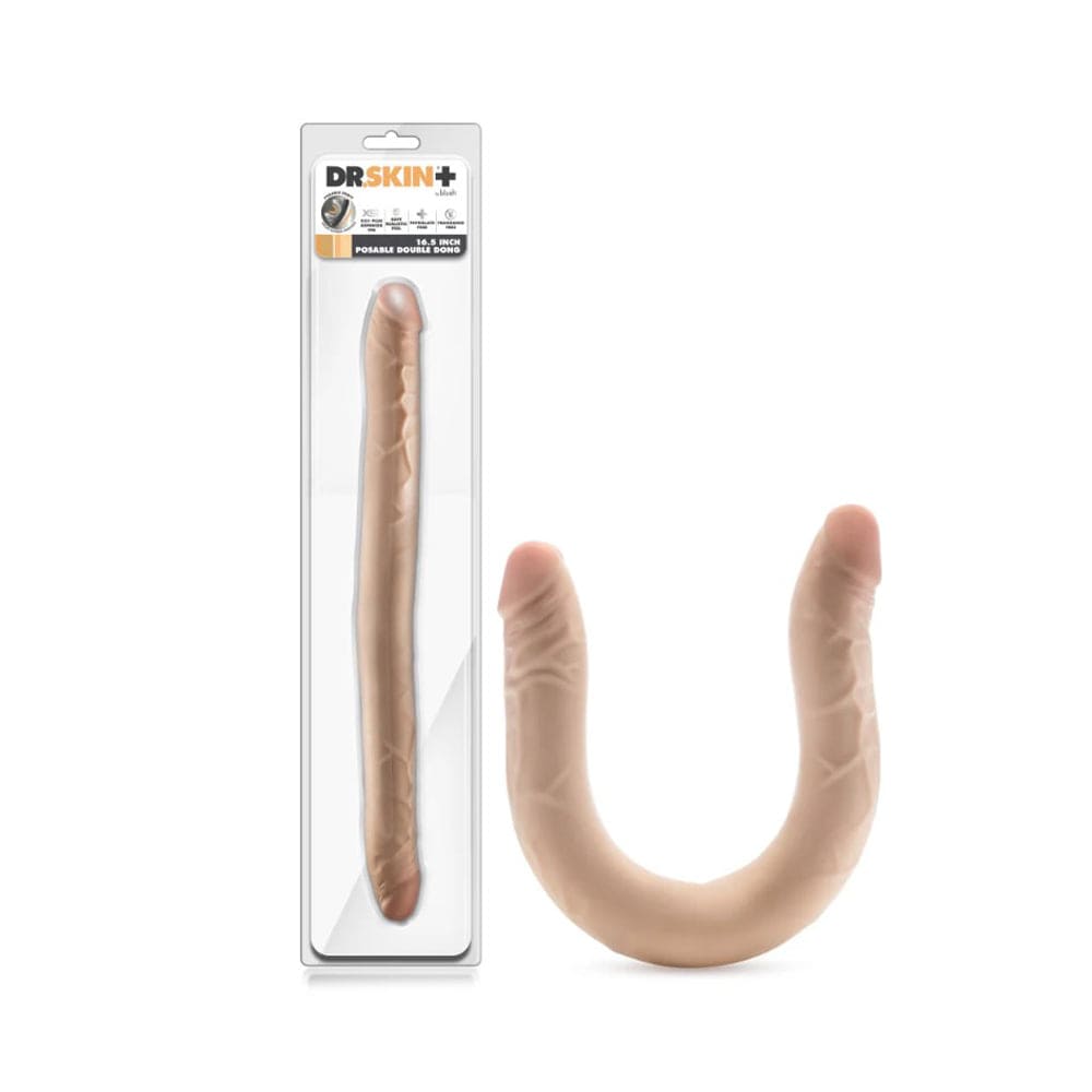 Blush Dr. Skin Plus 16.5” Posable Double Dong