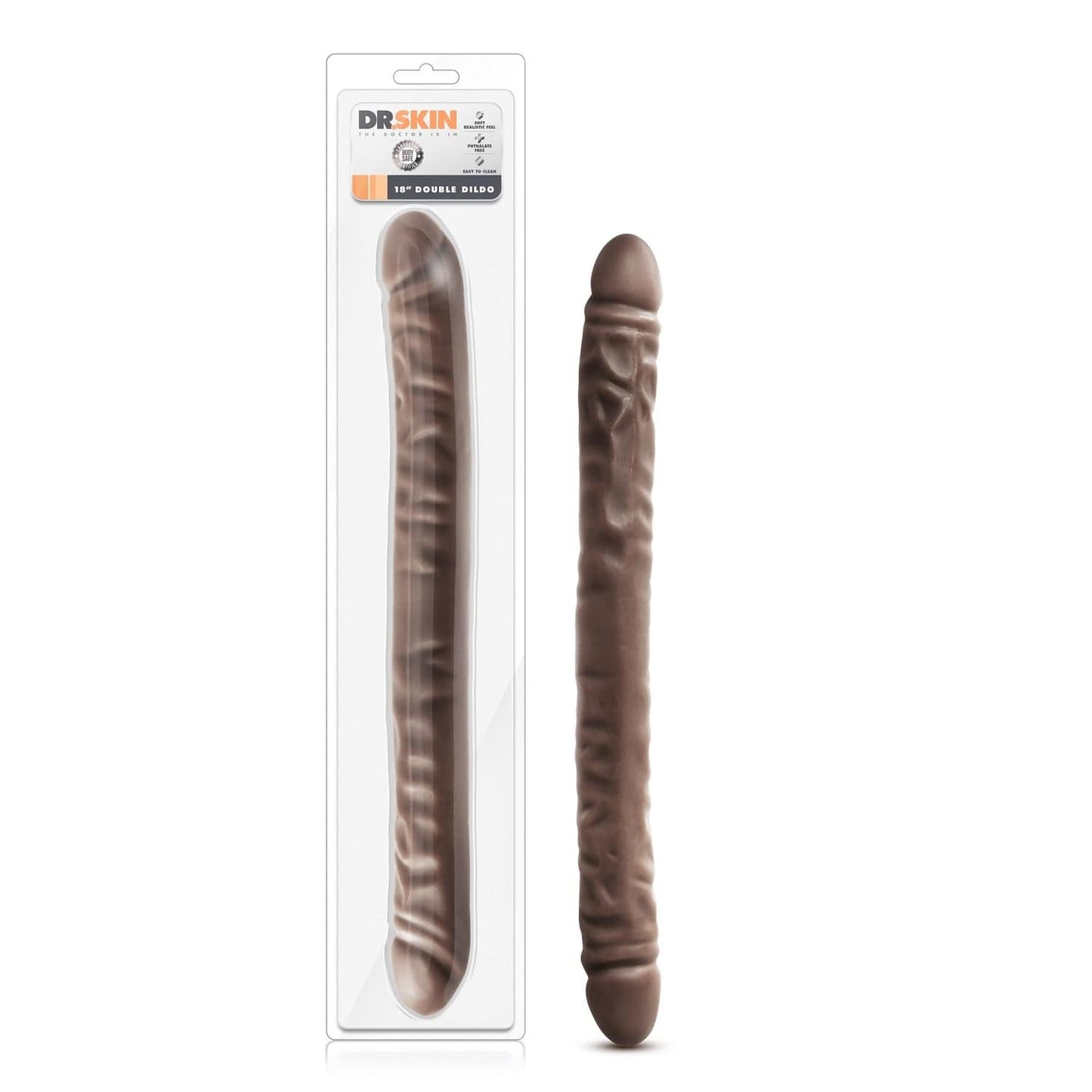 Blush Dr Skin 18" Double Dildo - Chocolate