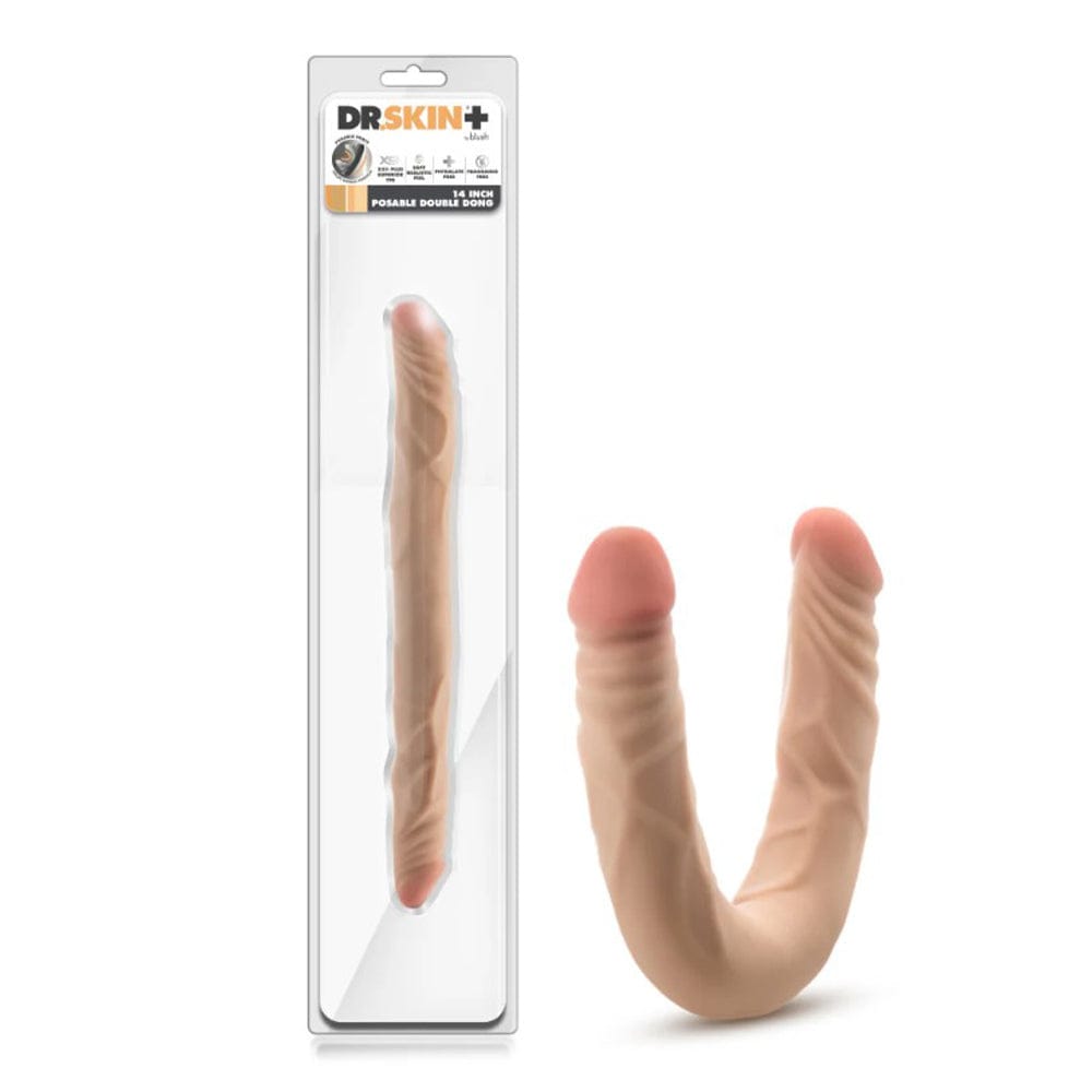 Blush Dr. Skin Plus - 14” Posable Double Dong