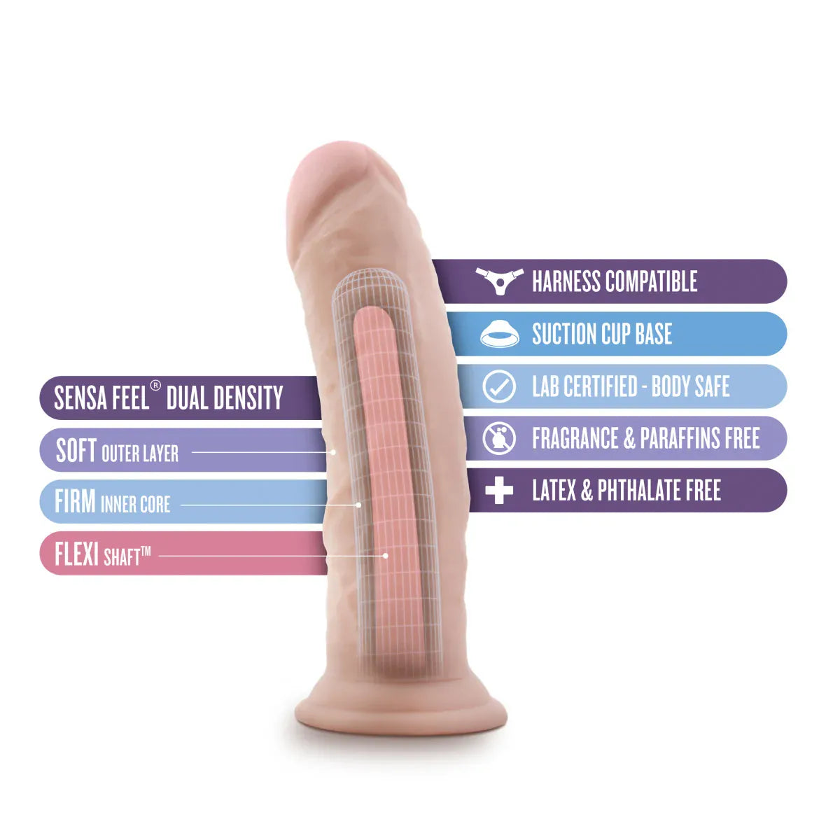 Blush Dildos Blush Au Naturel 8" Dildo with Suction Cup Base