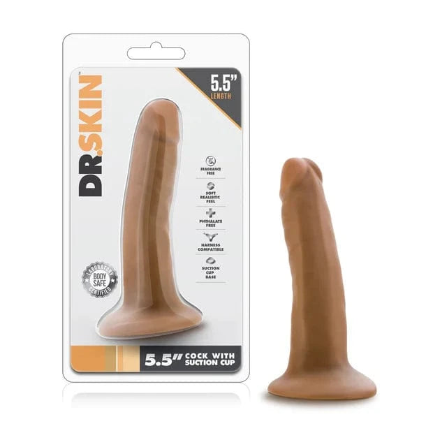 Blush Sex Toys Blush Dr. Skin 5.5" Mocha Cock With Suction Cup