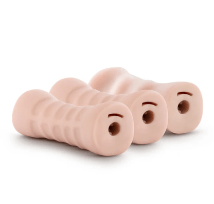 Blush Pleasure Kits Blush M for Men 3-Pack Self Lubricating Vibrating Stroker Sleeve Kit