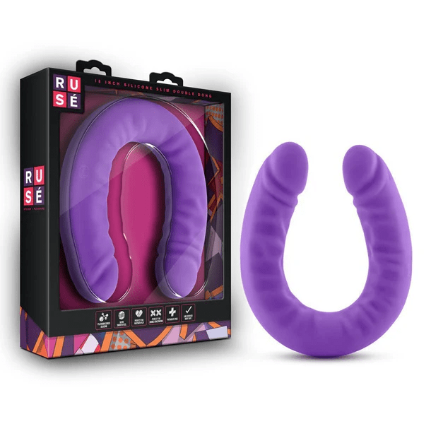 Blush Dildos Purple Blush Ruse 18" Silicone Slim Double Dong