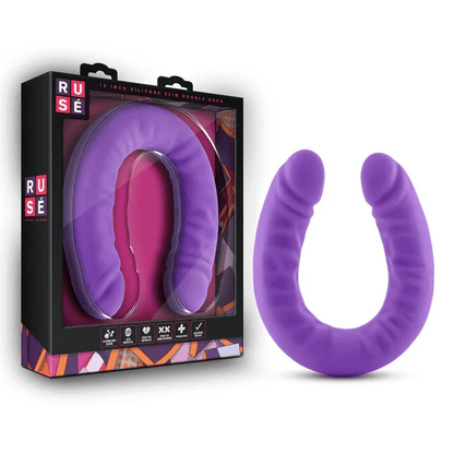 Blush Dildos Purple Blush Ruse 18" Silicone Slim Double Dong