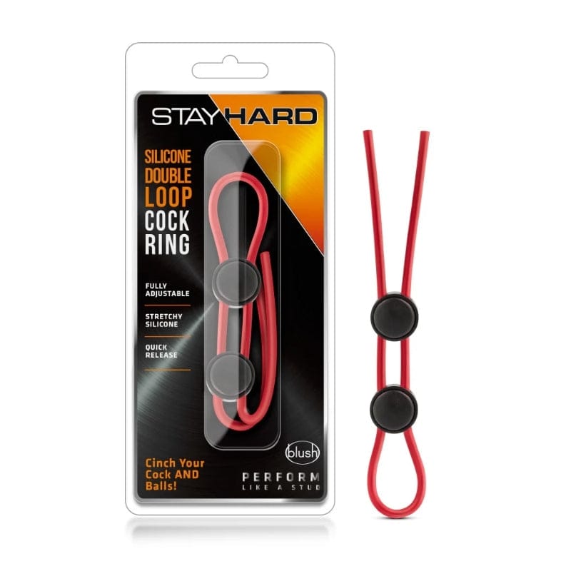 Blush Cock Rings Red Blush Stay Hard Silicone Double Loop Cock Ring