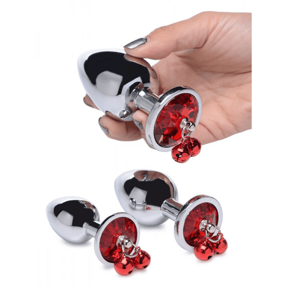 Booty Sparks Anal Toys Booty Sparks Red Gem Anal Plug Set with Jingle Bells