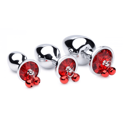 Booty Sparks Anal Toys Booty Sparks Red Gem Anal Plug Set with Jingle Bells