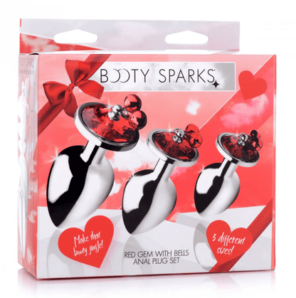 Booty Sparks Anal Toys Booty Sparks Red Gem Anal Plug Set with Jingle Bells