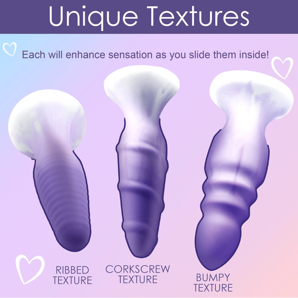 XR LLC 3 piece Silicone Butt Plug Set - Purple