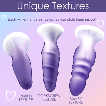 XR LLC 3 piece Silicone Butt Plug Set - Purple